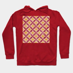 Yellow and Red Sunset Palms Geometry Hoodie